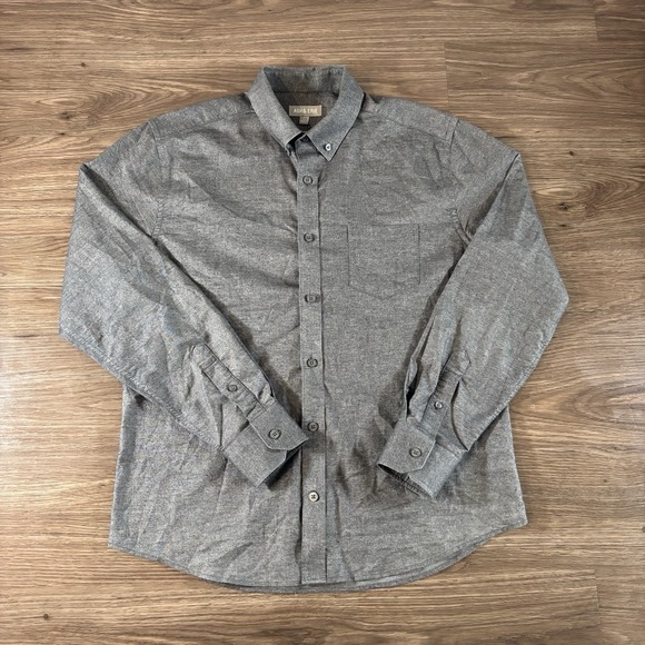 Ash & Erie Heather Charcoal Brushed Shirt Men's Size Medium - Picture 3 of 7